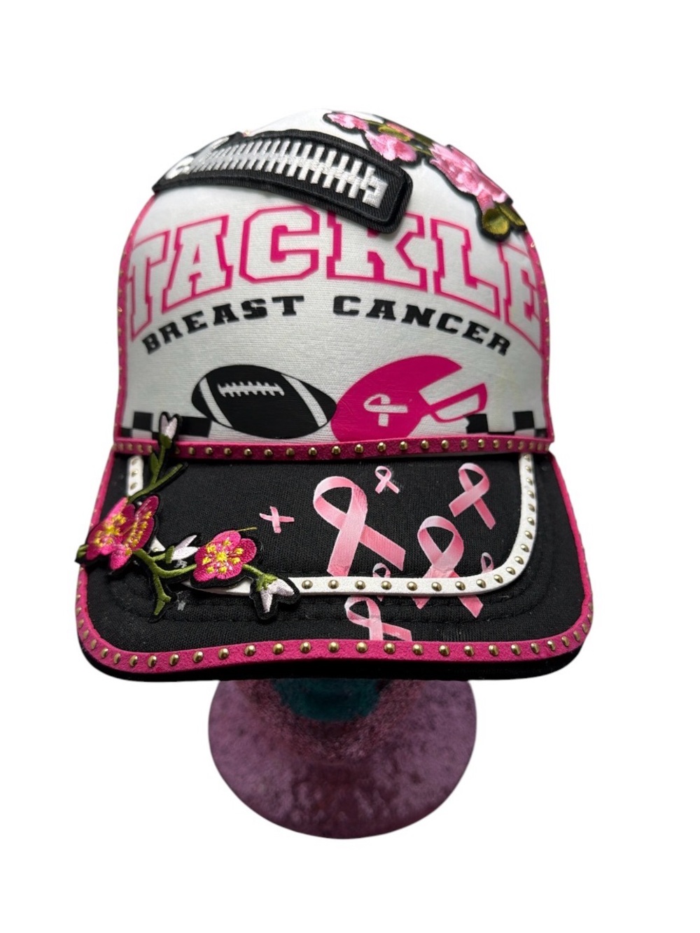 Tackle Breast Cancer Pink Ribbon Women Cap